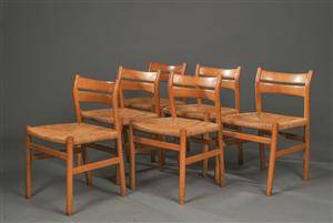 Børge Mogensen. Seks stole af eg, model BM1 6 