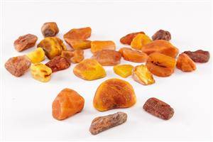 Samling ravklumper, ca. 190 gr.