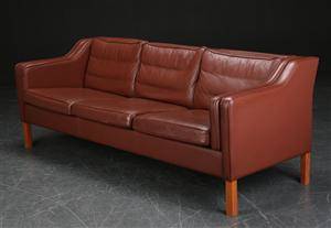 Tre-pers. sofa, læder, dansk møbelproducent
