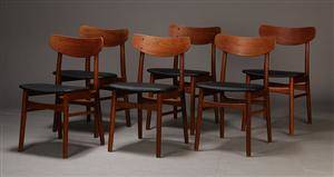 Dansk møbelproducent. Spisestole, teaktræ 6