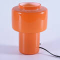 BORDSLAMPA, orangefärgat glas, Luxus, 1970-tal.