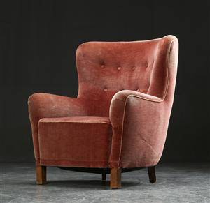 Overpolstret lænestol, dansk møbelproducent 1940erne