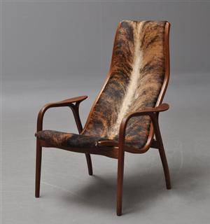 Yngve Ekström. Hvilestol af fomspændt teak og bøg, model Lamino