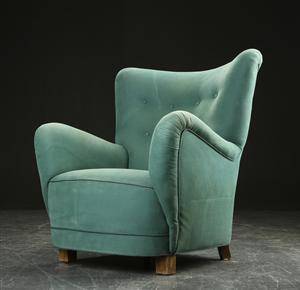 Overpolstret lænestol, dansk møbelproducent 1900-tallets midte