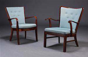 Fritz hansen. To lænestole, 1940erne 2