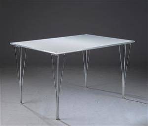 Piet HeinBruno MathssonArne Jacobsen. Rektangulært bord hvid laminat