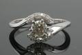 Brillantring af 14 kt. rhodineret guld, ca. 0.70 ct