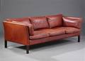 Dansk møbelproducent. Tre-pers sofa, læder.