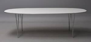 Piet Hein Bruno Mathsson. Superelipse bord af hvid laminat