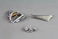 Broscher i silver 3 st 