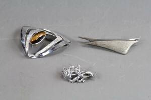 Broscher i silver 3 st