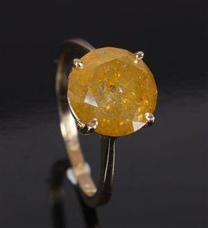 Solitaire ring, 14 kt. guld, brillant