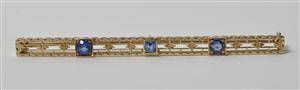 Vintagebroche med safirer - 14 kt. guld