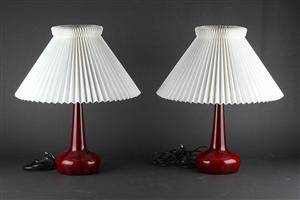 Holmegaard Le Klint. Par bordlamper, glas 2