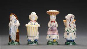 Aluminia. Fire børnehjælpsfigurer af fajance 4