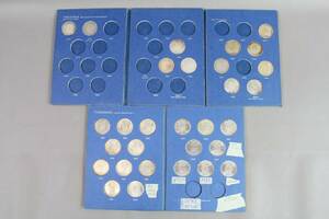 Myntalbum 2 st med svenska silvermynt 2 kr 1910-1950 och 1952-