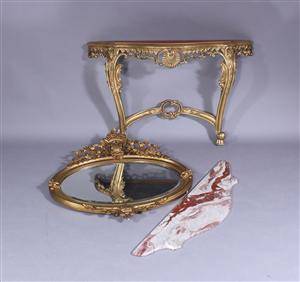 Entrésæt, forgyldt træ 2 