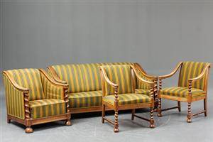 Egetræssofa og hvilestole 4