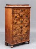 Chiffoniere af mahogni, 1800-tallets anden halvdel   