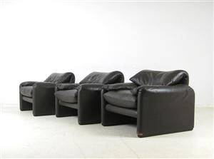 Vico Magistretti, set loungestolar modell Maralunga för Cassina 3