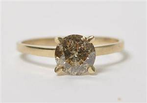 Solitairering med brillant på ca. 1.04 ct. - 14 kt. guld