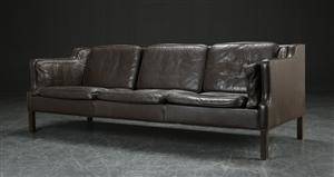 Tre-pers. sofa, læder, dansk møbelproducent