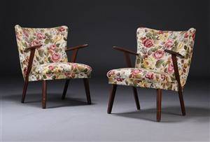 Dansk møbelproducent. Par lænestole, 195060 2