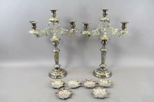 Kandelabrar i nysilver 1 par