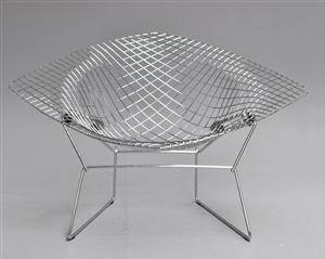 Harry Bertoia. Diamond Lounge chair, stor model 