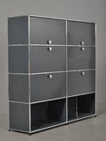 USM - Haller Fritstående arkivsystem, 8 moduler med låger