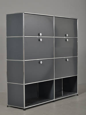 USM - Haller Fritstående arkivsystem, 8 moduler med låger