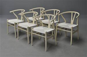 Hans J. Wegner. Sæt på seks Y-stole, model CH-24 - udstillingsmodeller 6 