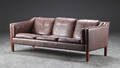 Tre-pers. sofa, læder, dansk møbelproducent