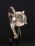 Solitaire ring. 14 kt guld, diamant