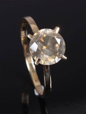 Solitaire ring. 14 kt guld, diamant