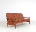 Lounge Sofa der 196070er Jahre in Teak und Leder