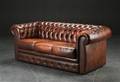 Chesterfield sofa, brunt læder