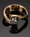 Brillantring af 14 kt guld, ca 0.46 ct