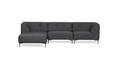 Morten Voss. THE SOFA FIFTYONE. Modulsofa med udskiftelige knapper. Antracit grå med Sky Blue knapper i Hallingdal uld. 