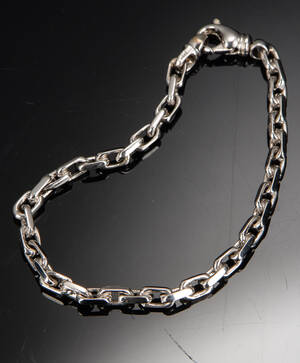 Armlænke af 14 kt hvidguld, model anker 19,6 gr