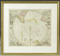 Terra Australis uncognita. Polus Antarticus. Handkolorierte Karte
