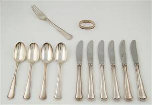 Cohr Dobbeltriflet bestikdele af sølv. 12