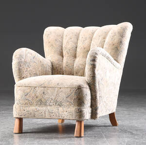 Overpolstret lænestol, uld, 1940erne