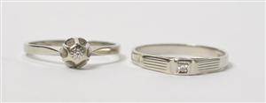 To vintageringe af 14 kt. hvidguld, med old-cut diamanter 2