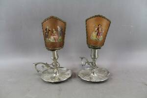 Ljusstakar i vitmetall 1 par