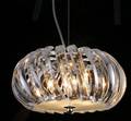 Loftlampe med krystal prismer og forkromet stel