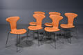 Arne Jacobsen, Munkegaardsstole, orange læder 6 
