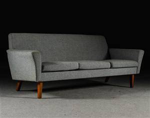 Soffa, grått klädseltyg, 1960-tal