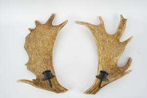 1 par ljusstakar på älghorn 