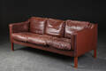 Tre-pers. sofa, læder, dansk møbelproducent